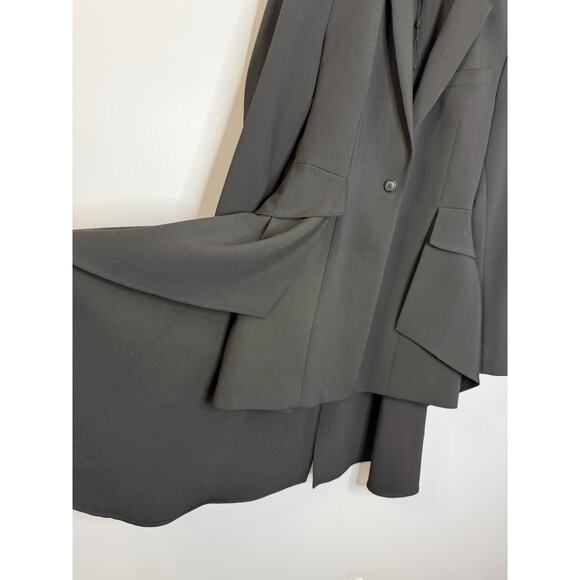 BCBGMAXAZRIA High-Low Peplum Blazer Black Women's Black Classic Sz S - Picture 13 of 14